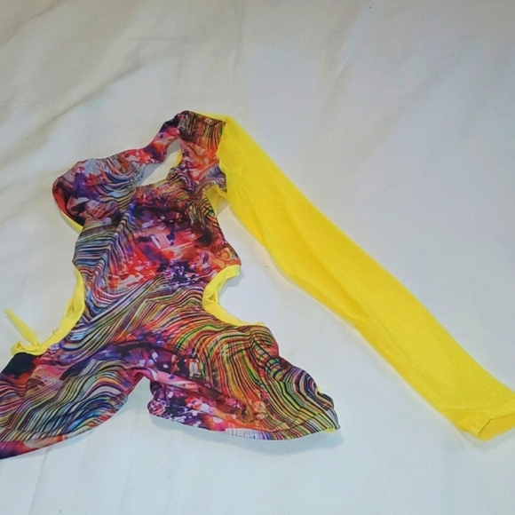 NNT Bartender Colorful Vibrant Print Women's Long-sleeved Waist-cut jumpsuit S - Picture 2 of 11